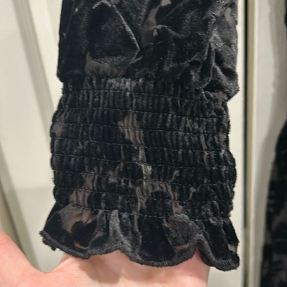 Parker Black Mixed Fabric Dress, Size Large - Picture 4 of 13